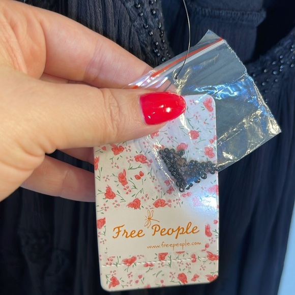 NWT Free People Encrusted Beaded Mesh Mini Dress Sz L - Picture 9 of 9